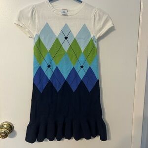 Girls Sz 7- 2 piece lot Gymboree argyle sweater dress & Circo leopard leggings